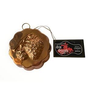 Vintage Old Dutch Copper Strawberry Mold With Tags